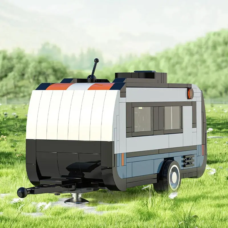 RV Trailer Building Blocks Set, 1 Box Travel Trailer Camping Vehicle Assembly Bricks Model Toys, Creative Ornament for Gifts 2