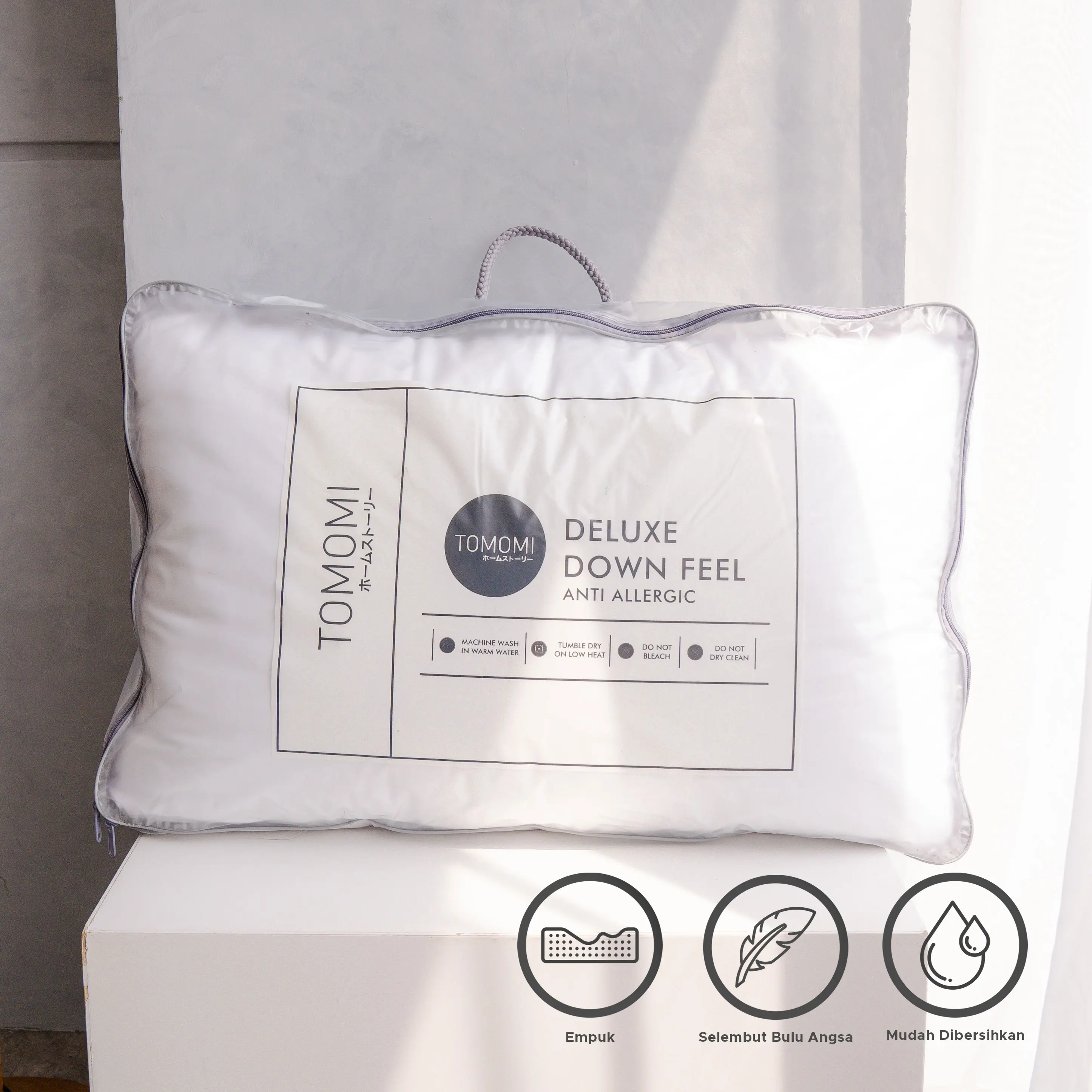 TOMOMI - PILLOW KING DELUXE DOWN FEEL 50X75X5 Bantal adem Pillows & Bed Wedges hotel