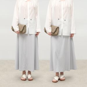 High-Waisted Cotton A-Line Umbrella Skirt