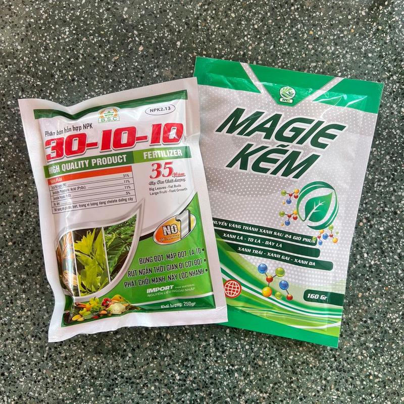Bộ Kéo Đọt Dày Lá Xanh Lá Pha 200 Lít (30-10-10 & Magie Kẽm)