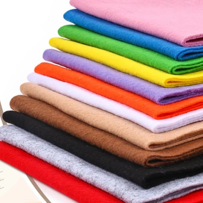 12 Colors Soft Felt Fabric Sheets, 12pcs/set DIY Craft Sewing Fabric Sheets, Handmade Fabric Patches for Bag Making 3