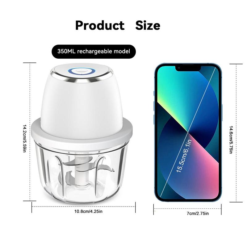 Multifunctional Wireless Electric Food Chopper, USB Rechargeable Meat Grinder, Multifunctional Household Food Blender Processor for Home Use, Kitchen Appliances, Household Appliances, Kitchen Gadgets 2