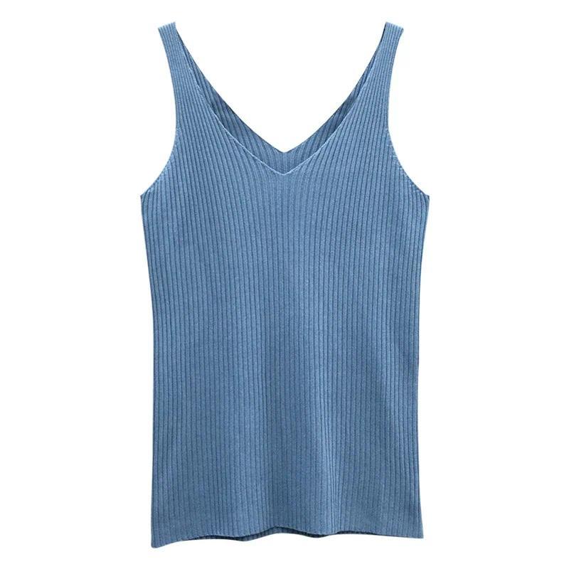 Product Introduction of Áo Không Tay Lụa Lạnh Dệt Kim, Cổ Chữ V, Áo Vest Mỏng, Áo Len Dệt Kim, Dành Cho Phụ Nữ, Áo Yếm Mỏng, Thích Hợp Cho Mùa Xuân, Mùa Hè Và Mùa Thu, Quần Áo Nữ Women Voi Top Voan 10