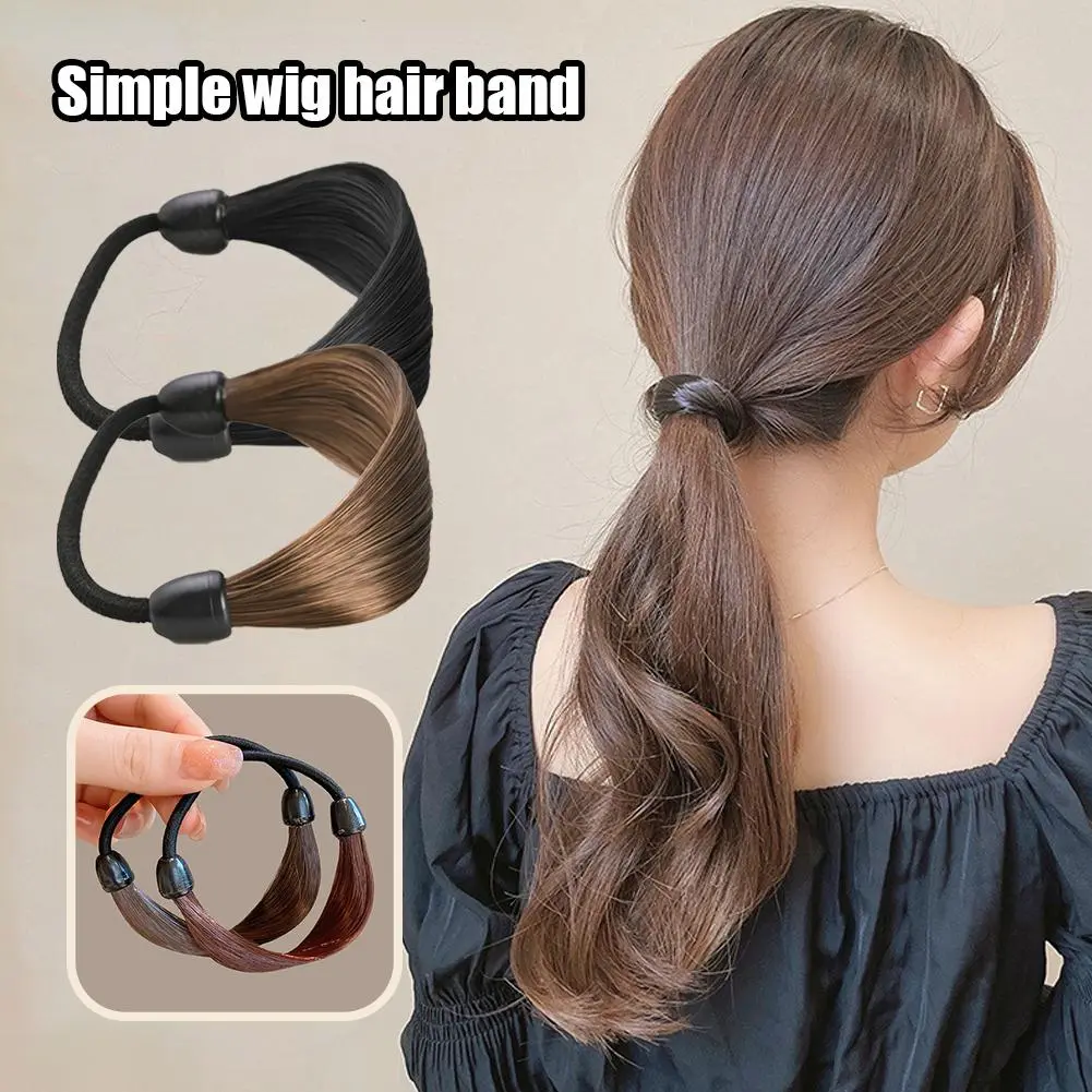 Rubber Band Made Of Hair Simulation Wig Head Rope Fashion Elastic Ties Wig Braided Invisible Q3O1