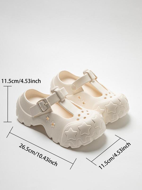 Women's Cute Star Design Platform Clogs, Casual Comfortable Home Slippers, Thick Sole Non-slip Slippers for Indoor & Outdoor Wear, Girl 7
