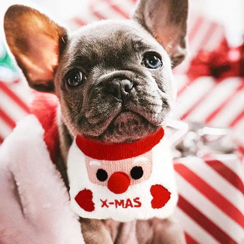 Christmas cat scarf saliva towel Santa Claus scarf pet products pet bib drool scarf pet scarf kitten Scarf neck cat pet collar dog cat tie bib