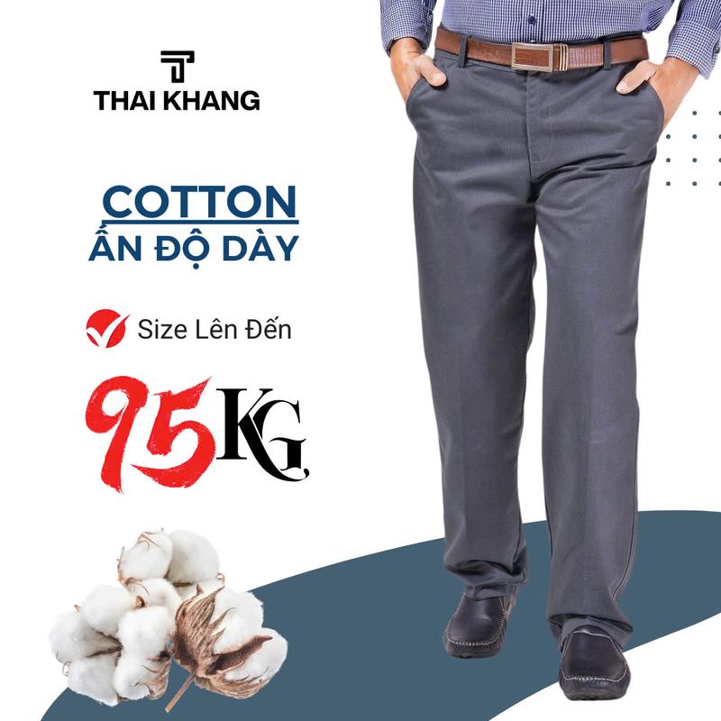 Quần kaki nam trung niên vải cotton dày đẹp mặc cực thoải mái BIGSIZE lên đến 95kg QUAN04 Menswear Pants Có Túi Sọc