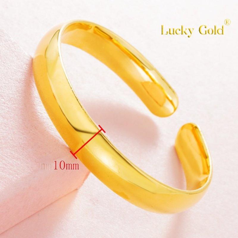 Product Introduction of [Lucky K Gold]  24K Gold Thickened Glossy Women's Starry Sky Open-Ended Bracelet Au999 Meteor Shower Bracelet 77