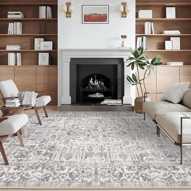 Geometric Pattern Room Decor Carpet, 1 Count Non-slip Soft Floor Mat, Lounge Rug Large Neutral, Machine Washable Decorative Rugs for Living Room Bedroom, Stocking Fillers Gift, Large Living Room Rugs, Kids Bedroom Rugs 0