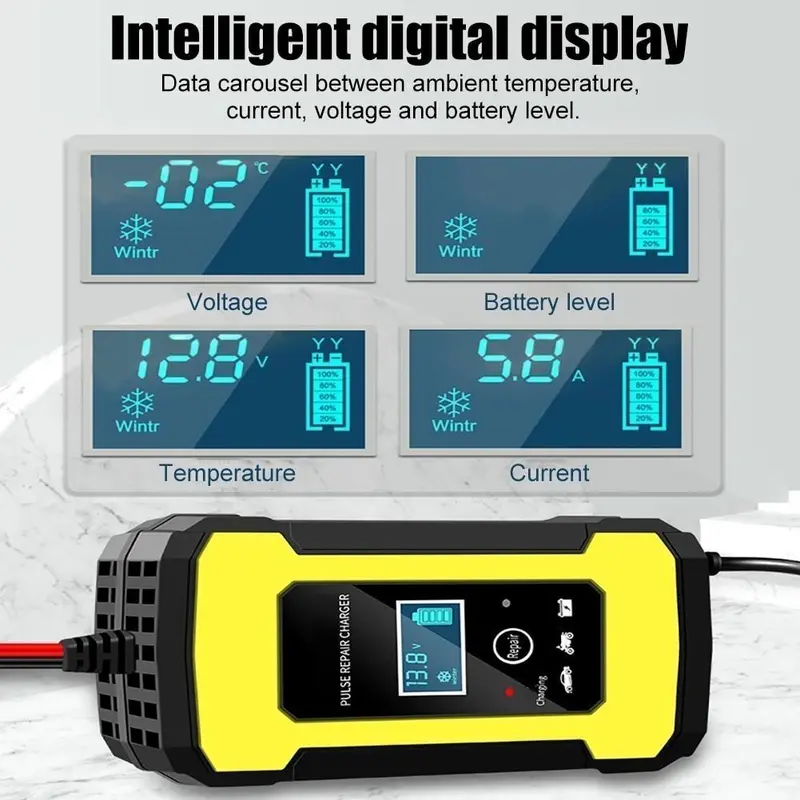 New Upgrade Charger Aki 6A 12V Mobil Motor Cas aki INTELLIGENT CHARGING SYSTEM 5