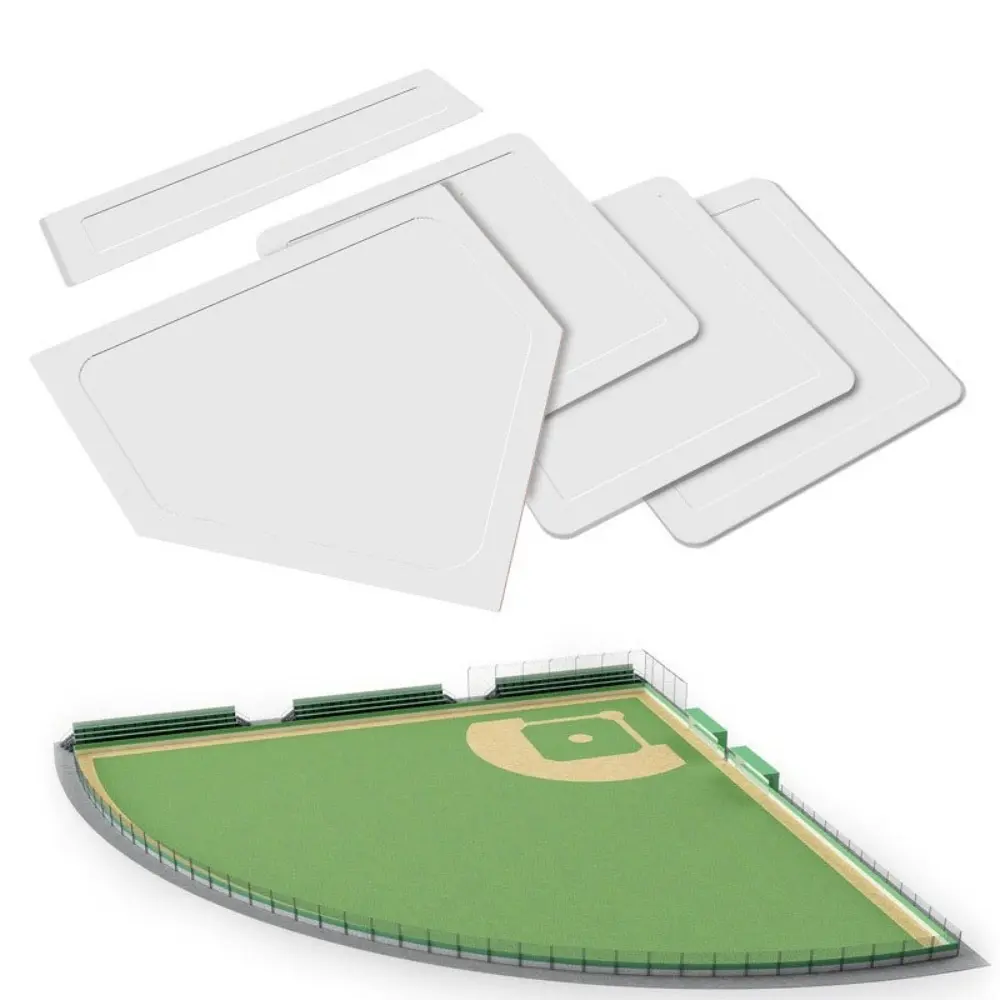 5Pcs/Set Outdoor Sports Waterproof Baseball Softball Base Set Wear-resistant Practice Team Rubber Field Bases Baseball Field Supplies Durable Baseball Equipment
