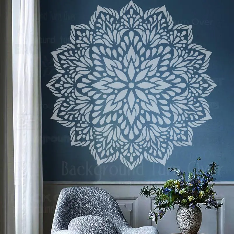 60cm - 100cm Stencil For Painting Decor Wall Plaster Decorative Template Furniture Makers Big Large Mandala Ceiling Round S096