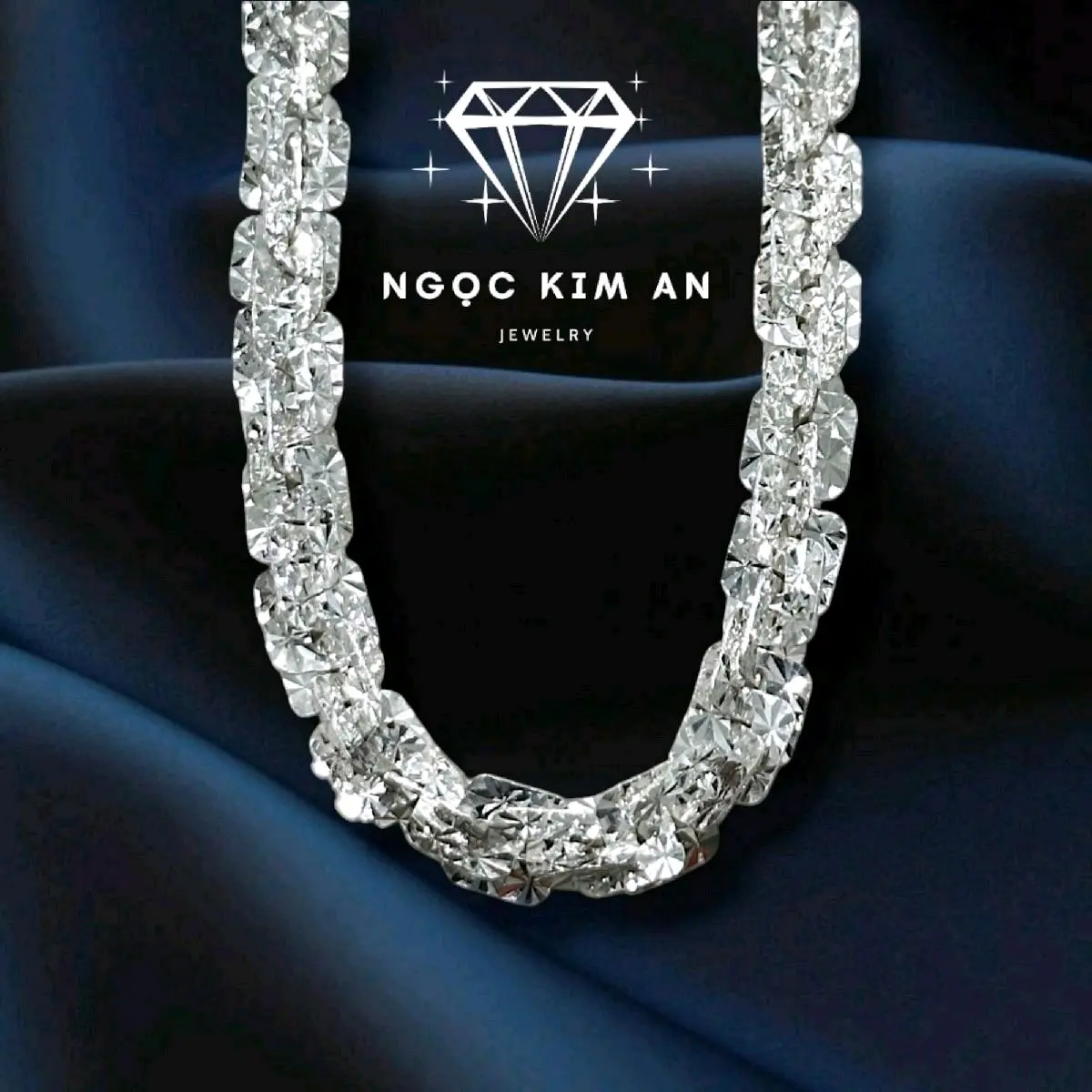 Lắc Lá Xoắn Vuông [4Li 5Li 6Li 8Li] Xi Kim Bạc 950 - Ngọc Kim An Jewelry