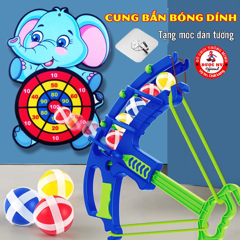  Đồ Chơi Cung Bắn Bóng Tính Điểm Cho Bé - Gồm 1 Cung 5 Bóng Dính 1 Tấm Mục Tiêu Và Miếng Dán Tường 