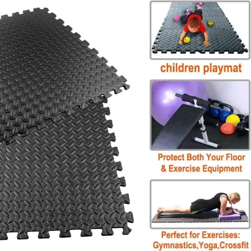 Thảm Tập Gym Thể Thao, 1 Chiếc, 30 * 30cm, Được Làm Bằng Chất Liệu EVA, Thiết Kế Vân Lá, Thảm Trải Sàn, Thích Hợp Cho Yoga Và Thể Dục, Chống Trượt, Thảm Ghép Nối, Dày Dặn, Thích Hợp Cho Phòng Sốc Tập Luyện, Bảo Vệ 0