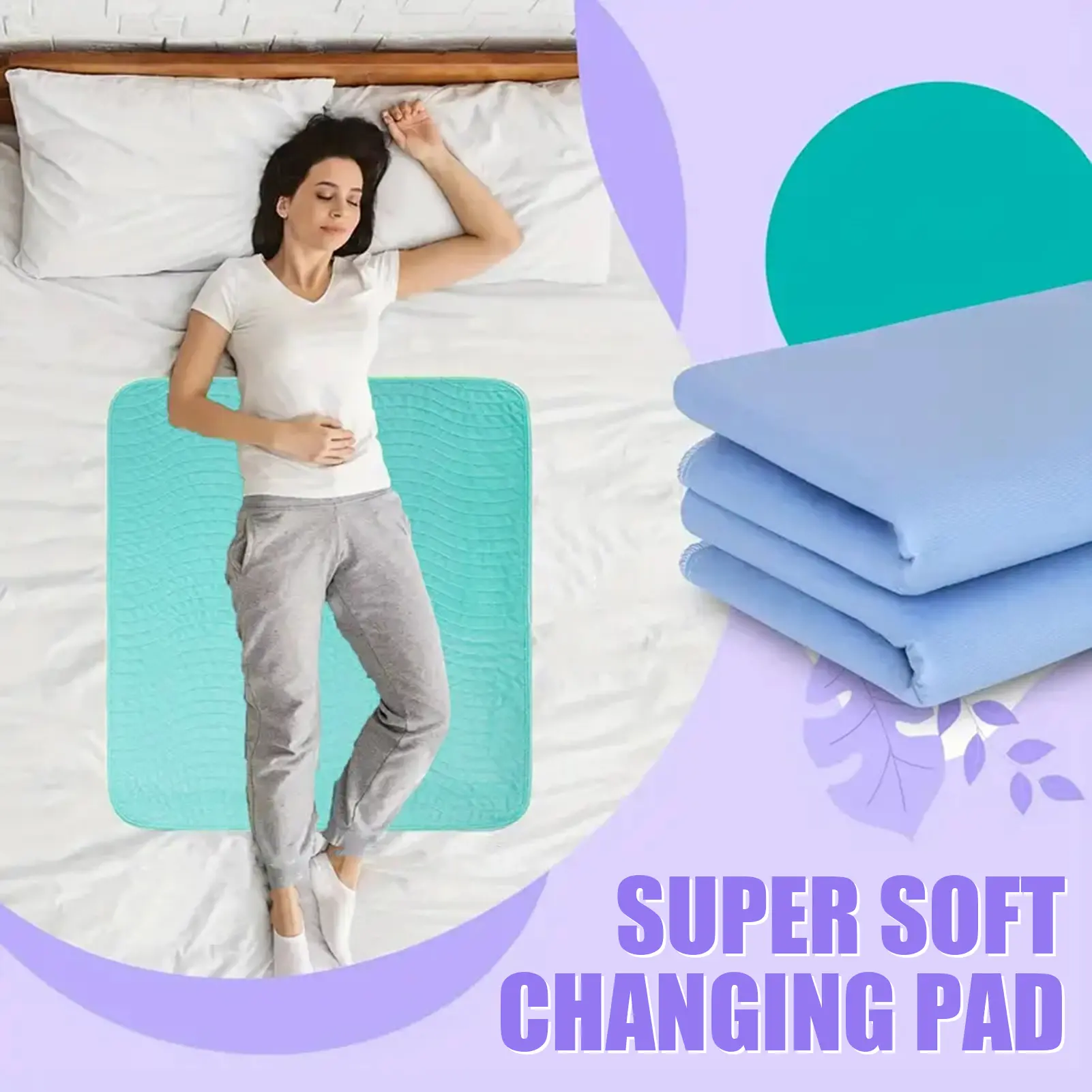 Extra Heavy Absorbency Underpad Quick Drying Nursing Pad Reusable Washable Incontinence Bed Pee Pads for Pets Diaper Changing Adults