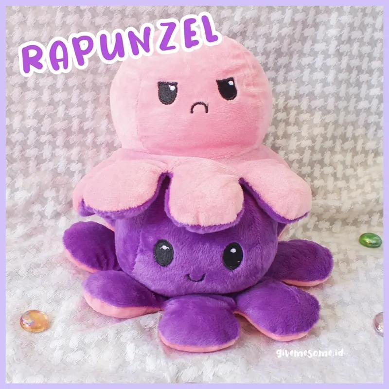 Viral !! Boneka Gurita Bolak Balik Cumi Octopus Doll Emoji Lucu Bahan halus Lembut Murah Dolls 3