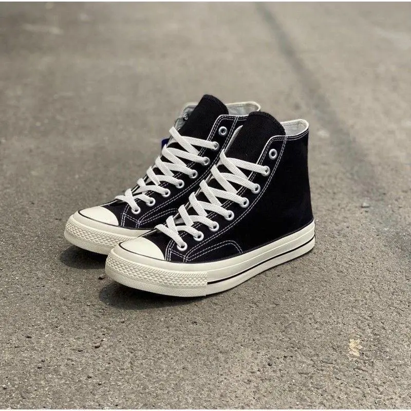 Ventela Ethnic High Black Natural Sepatu Sneakers Pria (Siluet 70s) Canvas Shoes Casual 4