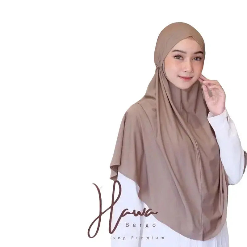 Hijab Jersey Bergo Hasna Tali Santai Nyaman Oval Muslim Instan Kerudung Diamond Dewasa Variasi