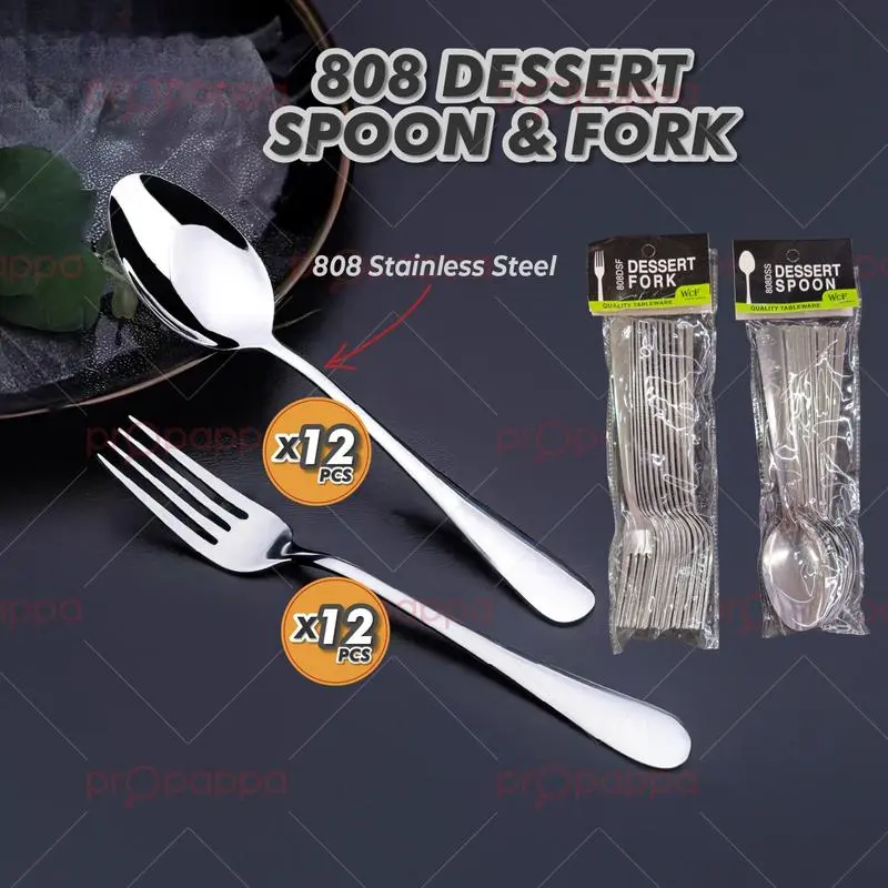 [12Pcs/Pack] Stainless Steel Spoon Or Fork Tableware Set Thick Cutlery Utensils