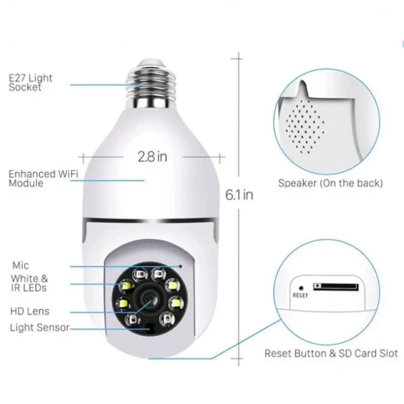 CCTV Lampu V380 Pro 8MP Kamera CCTV Wifi Lampu CCTV 360 PTZ 2