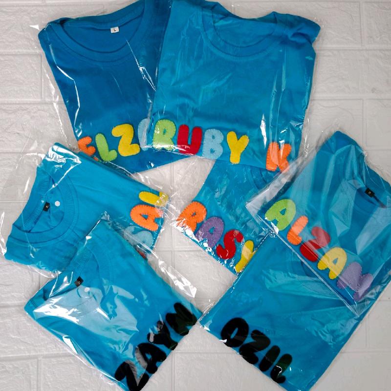 kaos nama anak bahan Katun kombad adem untuk anak laki-laki dan perempuan usia 0-13 tahun lengan pendek 9