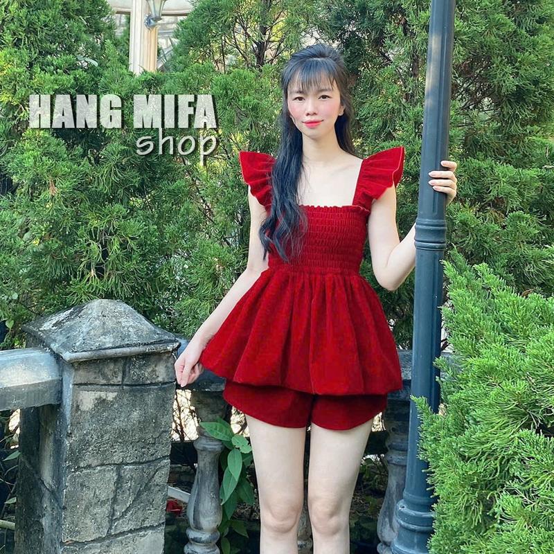 Product Introduction of S5 - Áo Bí Tay Cánh Tiên Chất Nhung Kèm Quần Có Túi Cho Nữ 11