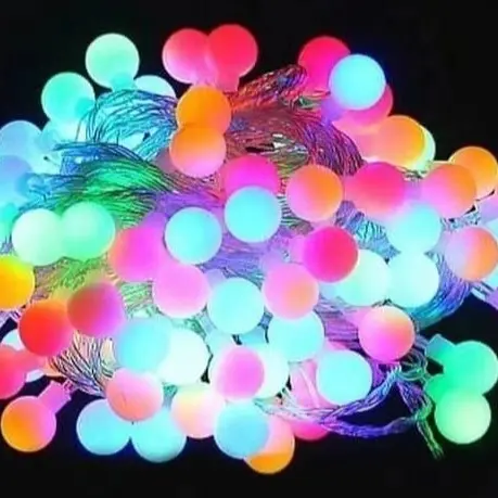 LAMPU LED NATAL BOLA KELERENG ANGGUR 8M RAINBOW 8 METER MURAH