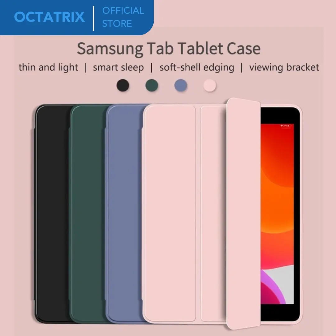 Case Compatible For Tab Samsung A9+ / A9  A7 10.4"/ A7 Lite / A8 S7 S8 S9 FE S6 Lite Casing Silicone Smart Autolock