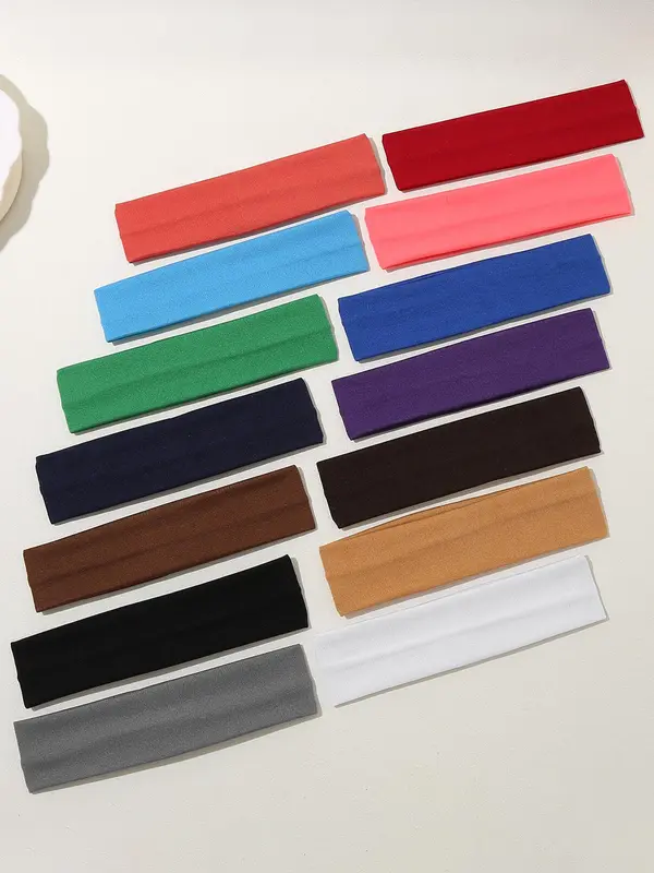 Solid Color Hair Band, Simple Wide Band Hair Band for Women & Girls, Fashion Hair Accessories for Gym Workout Running 2