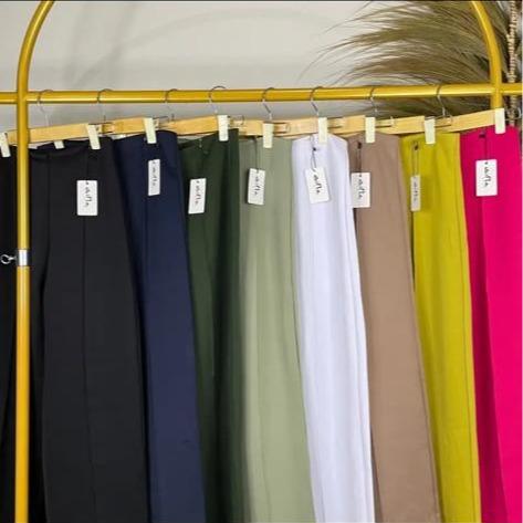 GS- CELANA KULOT SCUBA PREMIUM STANDAR JUMBO KULOT WANITA ANTI KUSUT Nyaman Panjang Kantor Basic Hitam Basic Hitam Kerja 4