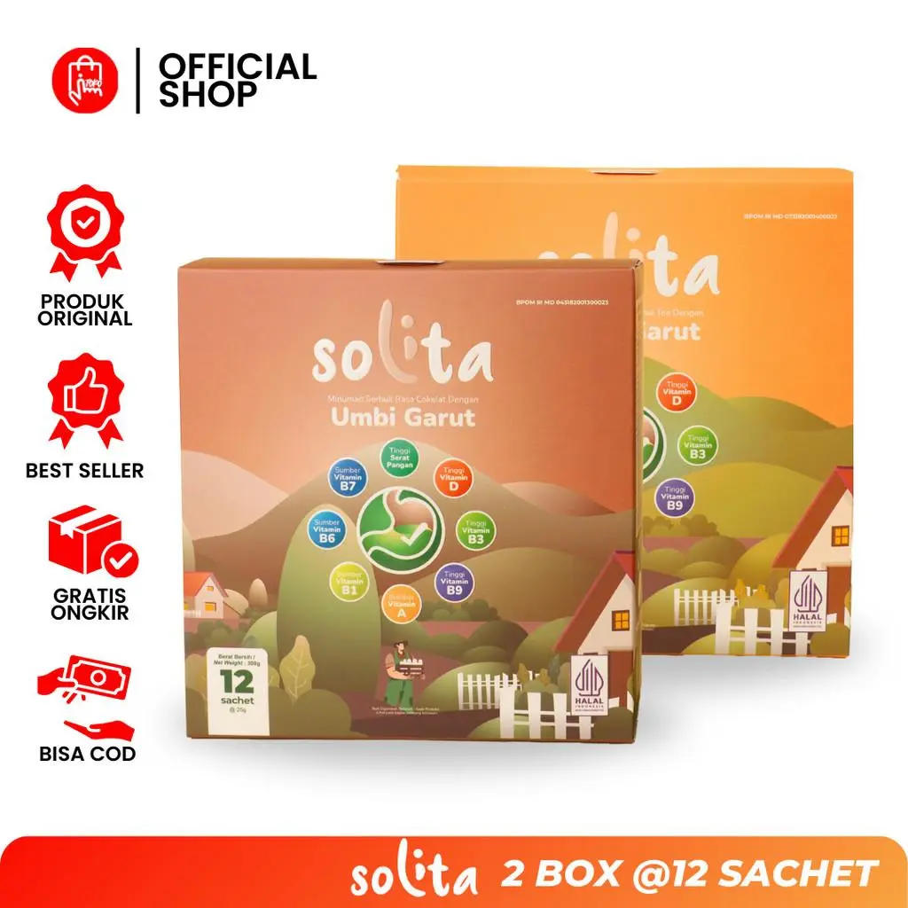 Solita umbi Garut paket bundling Mix isi 12 rasa Cokelat & Thai tea