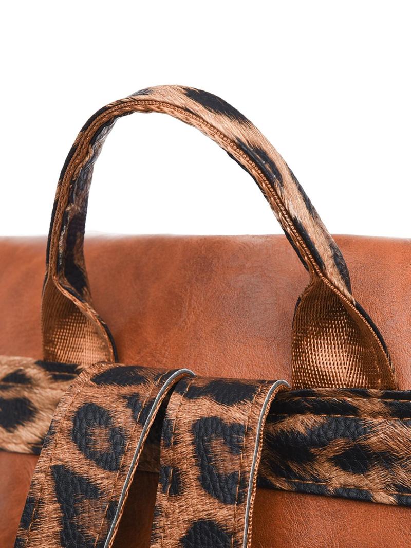 Product Introduction of Women's Fashion Leopard Print Backpack, Casual Large Capacity Backpack, Lightweight Versatile Travel Backpack for Women & Girls 3