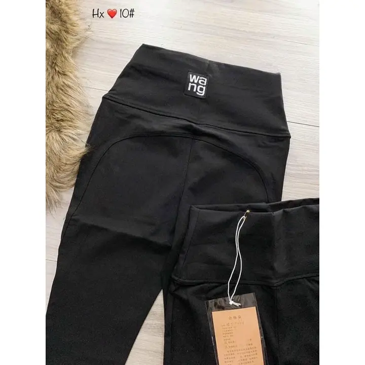 Quần legging nữ cạp cao bản to gen bụng chất vải Umi dày dặn mềm co giãn nâng mông - Quần Legging dài lưng cao cmông Women Nhung 6