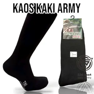 Kaos Kaki TNI Super Tebal Hitam Polos Bagus Pria Wanita Katun