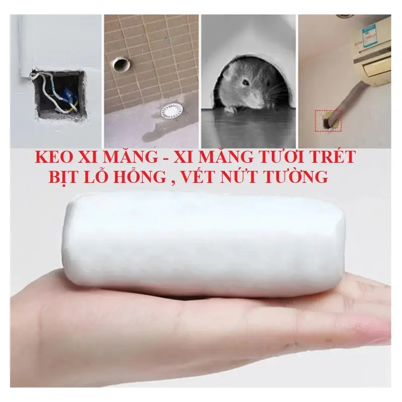 5 Gói Keo Xi Măng Tươi Chống Thấm Trám Lỗ Hổng Trét Vết Nứt Tường Ống Nước,Xi Măng Dẻo Màu Trắng