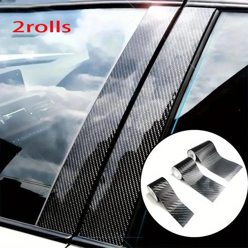 Car Window Decal Sticker, 3D Carbon Fiber Pattern Window Decal, Auto Wrap, Universal Car Exterior Decorative Sticker 0