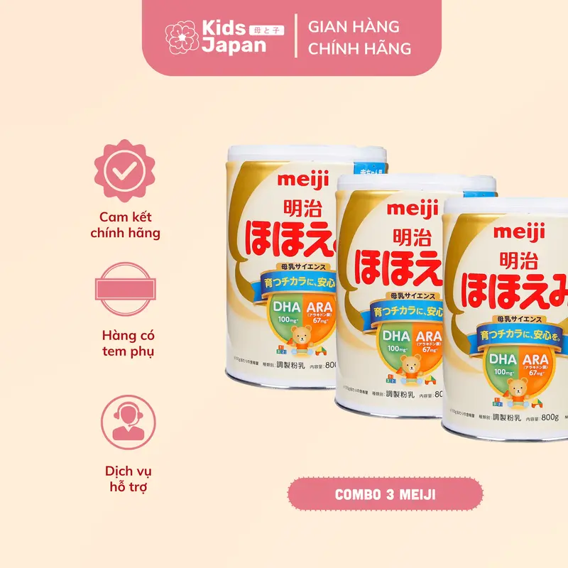 [Kidsjapan] COMBO 2 LON Sữa Meiji nội địa nhật chính hãng date mới 0