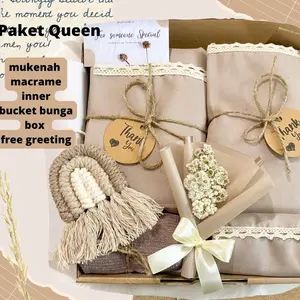 Hampers mukena kado weding kado pernikahan kado ulang tahun cewek kado cewek Tasbih  Muslim Sajadah