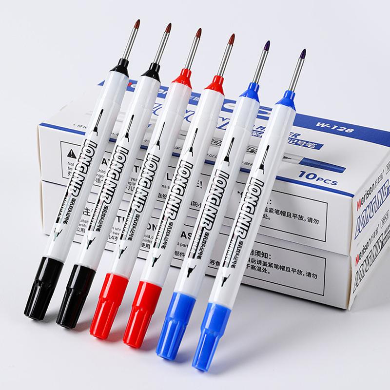 Pen penanda berbucu dua, lubang dalam, logam, bilik mandi, kerja kayu, skru jubin, lubang dalam, pen papan pemuka 20mm  Writing Nota Office Stationery