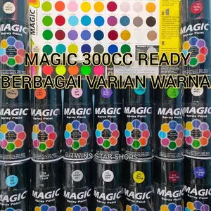 Pilok Pilox Cat Semprot Magic Ready Berbagai Warna Merah Black Hitam White Putih Candy Yellow Kuning Silver Metalic Metalik Grey Clear Glossy Mengkilap 300cc Spray Paint
