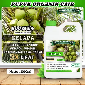 Pupuk Organik Cair UltraBoost Pro Khusus Tanaman KELAPA - Nutrisi Lengkap untuk Hasil Panen Lebih Besar dan Berkualitas  Pupuk Organik Cair Terbaik untuk KELAPA Subur, Buah Lebat, dan Tanaman Sehat kemasan 1 liter