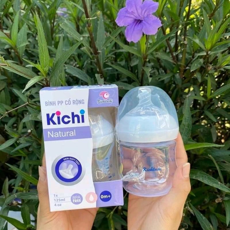 BÌNH SỮA KICHI NATURAL CỔ RỘNG NÚM MỀM  125ml /260ml Cho Bé