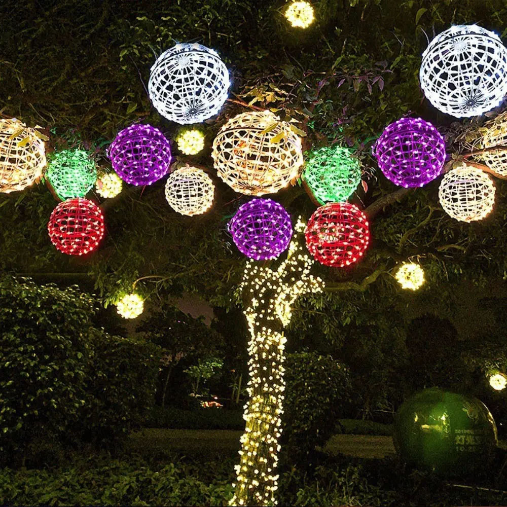 Đèn Treo, 20CM, Đèn LED, Nhiều Màu, Quả Cầu Mây, Dây Đèn Cổ Tích Thích Hợp Để Trang Trí Cây, Hàng Mới Về