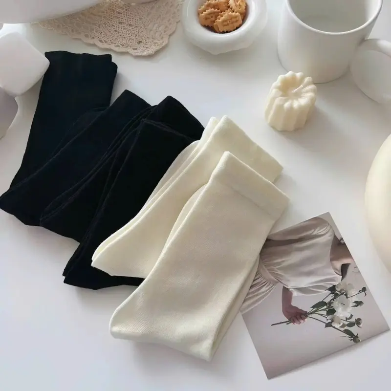 Sét 5 đôi và 10 đôi tất trơn 3 màu cotton phong cách hàn quốc mỏng 7