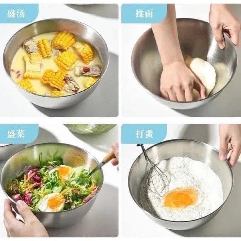 Product Introduction of Set 3 Thau Trộn Inox 304 Có Vạch Chia Dung Tích Tiện Lợi 6