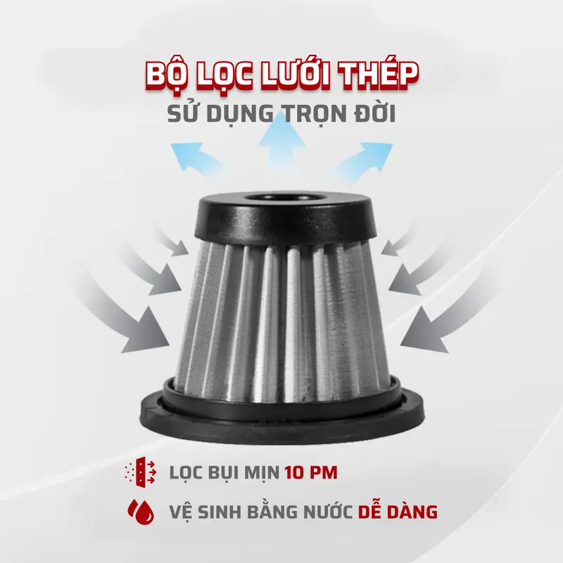 Máy hút bụi không dây Medicar - Lực hút cực mạnh 8500PA, Kết hợp đầu thổi bụi 3