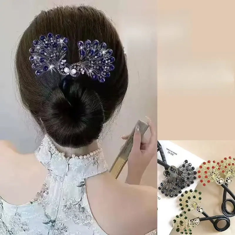 Kẹp Tóc Xoắn Con Công Phong Cách Trung Quốc, Phụ Kiện Tóc Búi Tóc Cao Cấp, Hàng Mới Về Năm 2025, Phong Cách Người Nổi Tiếng Trên Internet Hợp Xu hướng, Đồ Trang Trí Tóc Cao Cấp Sau Đầu, Thanh Lịch Và Thanh Lịch, Kẹp Tóc Lười 0