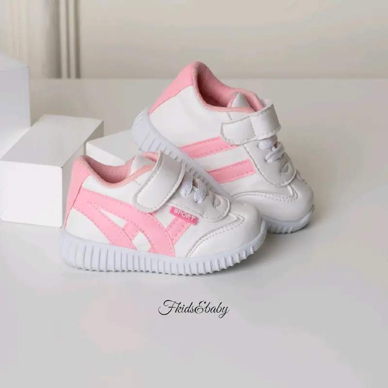 Fkids&baby - sepatu anak sport prempuan - putih list pink 0
