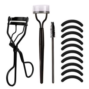 Rizador de Pestañas con Almohadilla de Silicona & Peine para Pestañas & Set de Cepillo Espiral, Herramienta Portátil para Rizar Pestañas, Herramientas Profesionales de Maquillaje para Mujeres